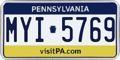 PA license plate MYI5769