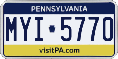 PA license plate MYI5770