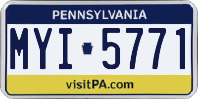 PA license plate MYI5771
