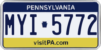 PA license plate MYI5772