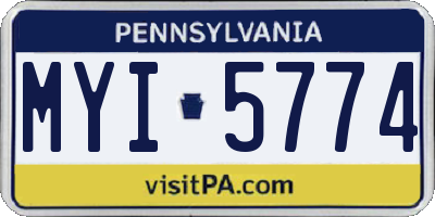 PA license plate MYI5774