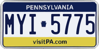 PA license plate MYI5775