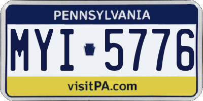 PA license plate MYI5776