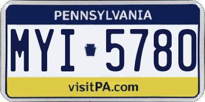 PA license plate MYI5780