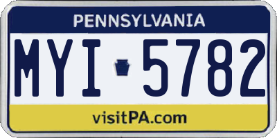 PA license plate MYI5782