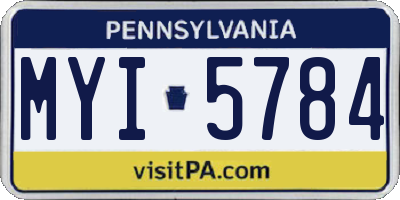 PA license plate MYI5784