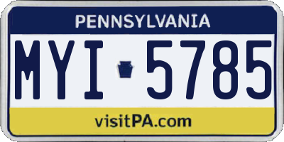 PA license plate MYI5785