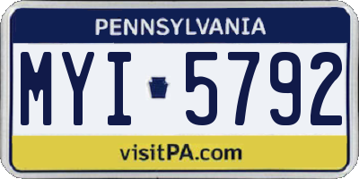 PA license plate MYI5792