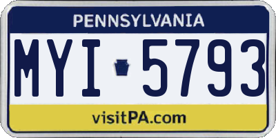 PA license plate MYI5793