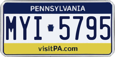 PA license plate MYI5795