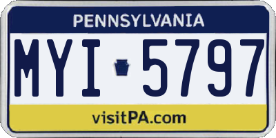 PA license plate MYI5797