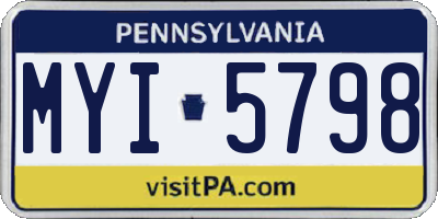PA license plate MYI5798