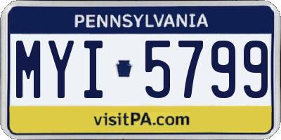 PA license plate MYI5799