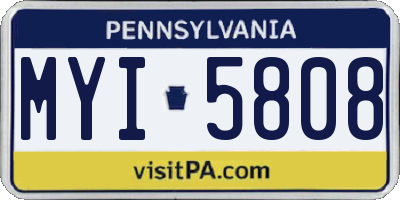 PA license plate MYI5808