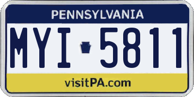 PA license plate MYI5811