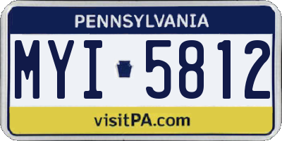 PA license plate MYI5812