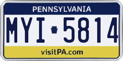 PA license plate MYI5814