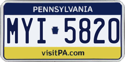 PA license plate MYI5820