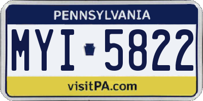 PA license plate MYI5822