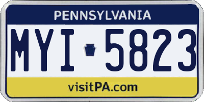 PA license plate MYI5823