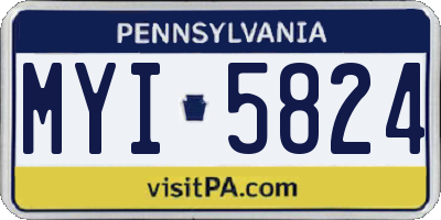 PA license plate MYI5824