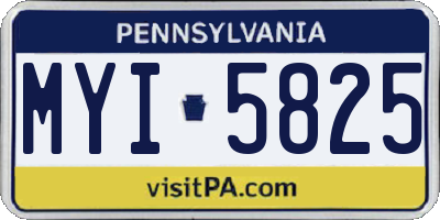 PA license plate MYI5825