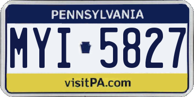 PA license plate MYI5827
