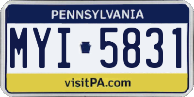 PA license plate MYI5831