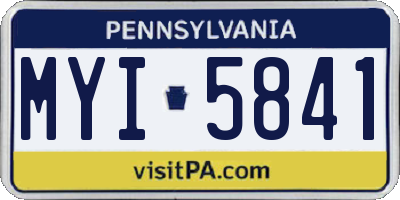PA license plate MYI5841