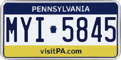 PA license plate MYI5845