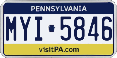 PA license plate MYI5846