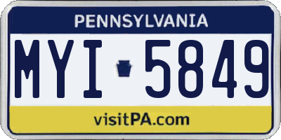 PA license plate MYI5849