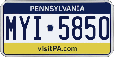 PA license plate MYI5850