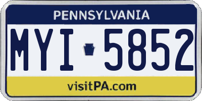 PA license plate MYI5852