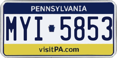 PA license plate MYI5853