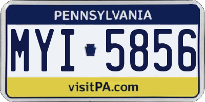 PA license plate MYI5856