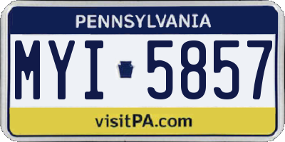 PA license plate MYI5857
