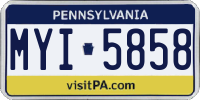 PA license plate MYI5858