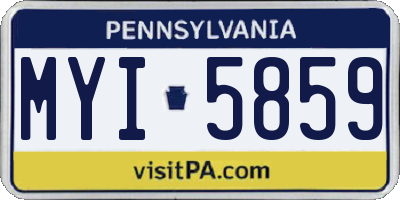PA license plate MYI5859