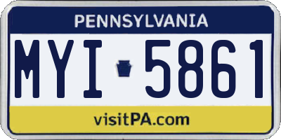 PA license plate MYI5861