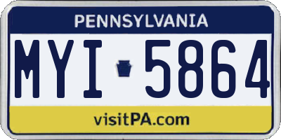 PA license plate MYI5864