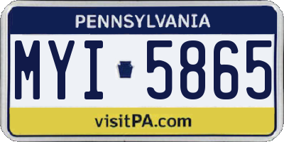PA license plate MYI5865