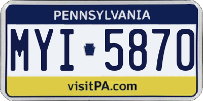 PA license plate MYI5870