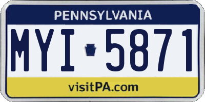 PA license plate MYI5871