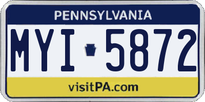 PA license plate MYI5872