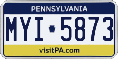 PA license plate MYI5873