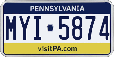 PA license plate MYI5874