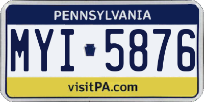 PA license plate MYI5876