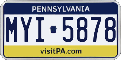 PA license plate MYI5878