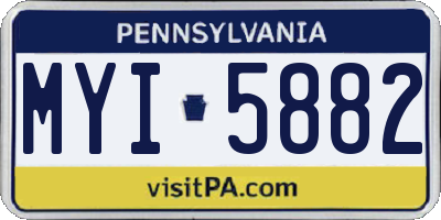 PA license plate MYI5882
